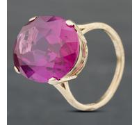 Second Hand Vintage 9ct Yellow Gold Synthetic Stone Large Oval Dress Ring 41102772