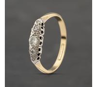 Second Hand Vintage Yellow Gold 0.15ct Diamond Gradulated Five Stone Ring 41482157