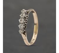 Second Hand Vintage Yellow Gold 0.25ct Brilliant Cut Diamond Gradulated Five Stone Ring 41482163