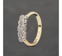 Second Hand Vintage Yellow Gold 0.25ct Diamond Gradulated Five Stone Ring 41482160