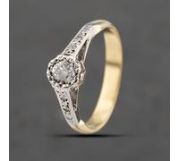 Second Hand Vintage Yellow Gold 0.25ct Diamond Solitaire Ring 41482189