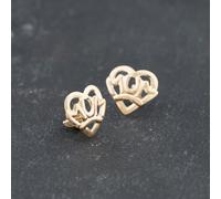 Second Hand Yellow Gold 11mm Mum Heart Stud Earrings 41173731