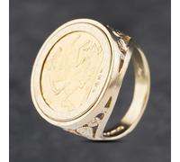 Second Hand Yellow Gold 1897 Half Sovereign Coin Ring 41201178