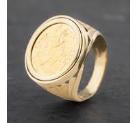 Second Hand Yellow Gold 1910 Full Sovereign Coin Ring 41201190