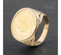 Second Hand Yellow Gold 1928 Full Sovereign Coin Ring 41201189