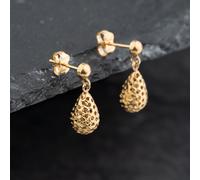 Second Hand Yellow Gold 19mm Tear Drop Dropper Earrings 43171433