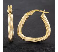 Second Hand Yellow Gold 21mm Twisted Triangle Hoop Earrings 41172437