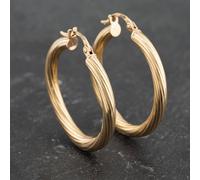 Second Hand Yellow Gold 29mm Twist Hoop Earrings 41173478