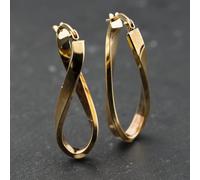 Second Hand Yellow Gold 31mm Figure Of Eight Creole Earrings 41174107