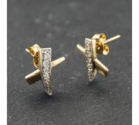 Second Hand Yellow Gold Cubic Zirconia Kiss Stud Earrings 41174177