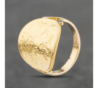 Second Hand Yellow Gold Curved 1913 George Half Sovereign Coin Ring 41201268