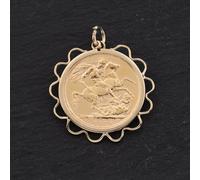 Second Hand Yellow Gold Victoria 1889 Full Sovereign Coin Keeper Loose Pendant 41143383