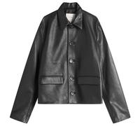 Second/Layer Men's Button Through Leather Jacket Black