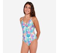 Second Life - Girl’s One-piece Surf Swimsuit With Cross-over Straps - 500 Cal...