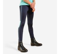 Second Life - Kids' Light Horse Riding Leggings 100 - Navy/turquoise - Excellent