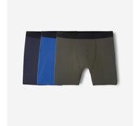 Second Life - Men's Pack Of 3 Breathable Boxers - Dark Blue/blue/khaki