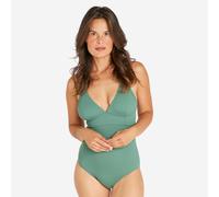 Second Life - Women’s Textured 1-piece Surf Swimsuit - Bea Khaki - Very Good