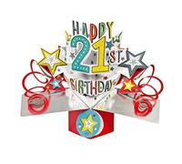 Happy 21st Birthday Pop-Up Greeting Card Original Second Nature 3D Pop Up Cards