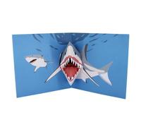 SECOND NATURE 2ToTango 3D Pop Up Card Biting Shark Greeting Card Any Occasion Handcrafted, White Envelope, 15cm Square, Men, Boys, Kids, Adults, 3D Surprise, Unique, Die-cut, Paper Art