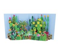 SECOND NATURE 2ToTango 3D Pop Up Card Green Cactus Greeting Card Any Occasion Pop Up Display, Die Cut, Paper Art, Blue Backdrop, Envelope Included, Keepsake, Birthday, New Home, New Job, Unique