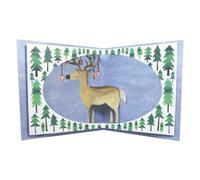 SECOND NATURE 2toTango 3D Pop Up Christmas Card Cute Reindeer Xmas Cards - Christmas Range Keepsake, Blank Note, White Envelope Included, Pop Out Surprise, Festive Design