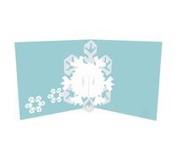SECOND NATURE 2toTango 3D Pop Up Christmas Card Snowy Snowflake Xmas Cards - Christmas Range Layered Cutout, Teal Backdrop, Envelope Included, Festive Design, Surprise Pop Up, Keepsake