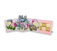 Second Nature Blooming Pop Up Birthday Card With Chocolate Treat Tray Surprise Card & Gift - Paper Celebrations Treat Tray 3D Pop-Up, Milk Chocolates, Eco-Friendly, Thoughtful Craftsmanship