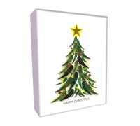 SECOND NATURE Christmas Quilling Cards Box Of 4 Luxury Quilled Tree Handmade Xmas Card - Quilling Cards Handmade, Eco, Artistic Design, Heartfelt Gift, Unique Keepsake, Vibrant Colours