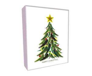 SECOND NATURE Christmas Quilling Cards Box Of 4 Luxury Quilled Tree Handmade Xmas Card - Quilling Cards Handmade, Eco, Artistic Design, Heartfelt Gift, Unique Keepsake, Vibrant Colours