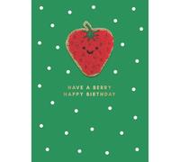 SECOND NATURE Decopatch Berry Happy Birthday Card Includes Removable Strawberry Patch - Decopatch Playful Design, Eco-Friendly, Heartfelt Message, Unique Keepsake, Joyful Sentiment