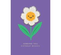 SECOND NATURE Decopatch Birthday Wishes Card Includes Removable Flower Patch - Decopatch Heartfelt, Whimsical, Eco-Friendly, Cute Keepsake, Vibrant, Joyful, Personalised, For Her