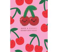 SECOND NATURE Decopatch Cherry Good Birthday Card Includes Removable Cherry Patch - Decopatch Vibrant Design, Playful Spirit, Whimsical Touch, Heartfelt Gesture, Eco-Friendly, Keepsake, Joyful