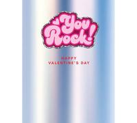 SECOND NATURE Decopatch Happy Valentine's Day Card Includes Removable You Rock! Patch - Craft Range Eco-Friendly, Unique Design, Heartfelt Message, Playful Patch, Embroidered, Keepsake