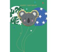 Second Nature Decopatch Koala Birthday Greeting Card Includes Removable Bear Patch - Decopatch Eco-Friendly, Keepsake, Cute Design, Perfect For Children, Peel-Off Patch