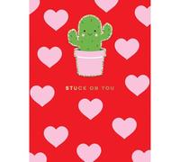 SECOND NATURE Decopatch Stuck On You Valentine's Card Includes Removable Cactus Patch - Decopatch Quirky Design, Interactive Gift, Heartfelt Message, Eco-Friendly, Keepsake, Playful Twist