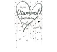 Second Nature Diamond Anniversary Embellished Glittered Heart Card