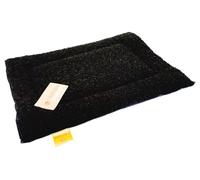 Second Nature Dog Cat Cage Mat, Soft Washable Sherpa Bed Cushion, Black, Extra Large