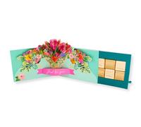 Second Nature Floral Pop Up Birthday Card With Chocolate Treat Tray Surprise Card & Gift - Paper Celebrations Treat Tray 3D Design, Heartfelt Message, Eco-Friendly, Perfect For Women