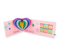 Second Nature Friend Heart Pop Up Birthday Card With Chocolate Treat Tray Surprise Card & Gift - Treat Tray 3D Design, Milk Chocolates, Eco-Friendly, Special Friend, Love & Hugs