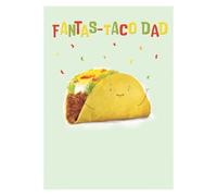 SECOND NATURE Funny Father's Day Card Fantas-Taco Dad Taco Themed Happy Father's Day Card - Lemon & Lime Embossed, Cello Wrapped, Envelope, Keepsake, Quirky, Unique Design, Food Illustration