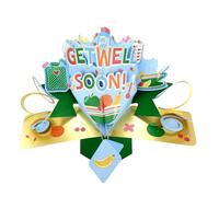 Second Nature Get Well Soon 3D Pop Up Greeting Card Cheerful Comfort & Take It Easy Wishes Pop Ups Vibrant Design, Heartfelt Message, Eco-Friendly Materials, Cherished Keepsake
