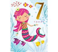 Second Nature Girl Age 7 Mermaid Birthday Card