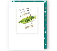 Second Nature Ha-Pea-Days! 'Peas In A Pod With Party Hats' Ha-Pea-Ness Birthday Greeting Card