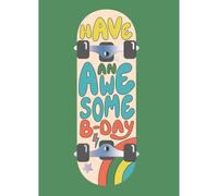 SECOND NATURE Hand-Finished Awesome Skateboard Birthday Card Radical Fun Celebration - Yours Truly Vibrant, Textured Design, Heartfelt Message, Cheerful Envelope, Memorable Keepsake