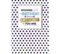 SECOND NATURE Hand-Finished Birthday Card Wishing You A Birthday That's Awesome As You For Him - Yours Truly Eco-Friendly, Charming Design, Personal Touch, Quality, Thoughtful Gesture, Keepsake