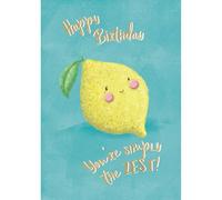 SECOND NATURE Hand-Finished Birthday Greeting Card You're Simply The Zest! - Yours Truly Playful Design, Gold-Foiled Caption, Eco-Friendly, Heartfelt Sentiment, Cherished Memory