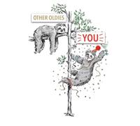 SECOND NATURE Hand-Finished Funny Birthday Greeting Card Oldies Vs You Party Sloth - Yours Truly Aging Celebration, Charming Design, Heartfelt Wishes, 3D Detail, Gold Foil, Eco-Friendly