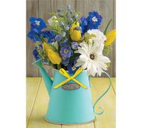 SECOND NATURE Hand-Finished Greeting Card Garden Flowers Watering Can Blank For Any Occasion - Yours Truly Vibrant Design, Heartfelt Gesture, Colourful Flowers, Eco-Friendly