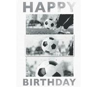 SECOND NATURE Hand-Finished Happy Birthday Card Football Goal-Scoring Celebration For Him - Yours Truly Masculine Design, Foiled Motif, Heartfelt Expression, Eco-Friendly, 3D Details