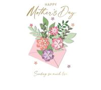 SECOND NATURE Hand-Finished Mother's Day Card Embellished Sending So Much Love Champagne Card - Champagne Eco-Friendly, Luxurious Foiling, Floral Design, Heartfelt Message, Cherished Keepsake